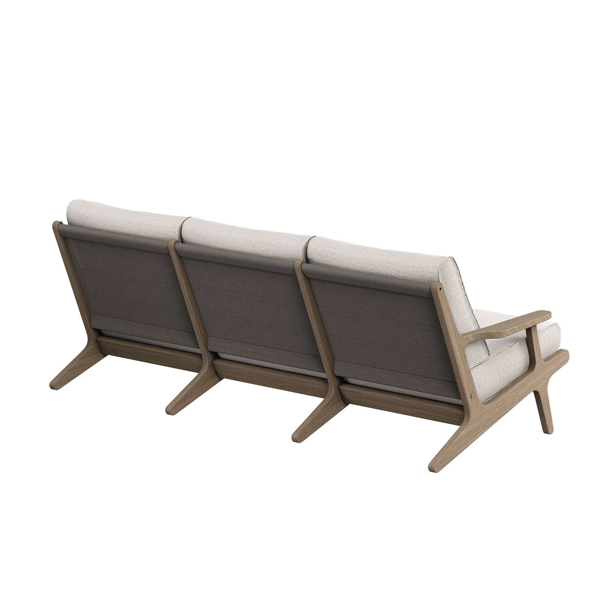 Alt View 6. Modway - Saratoga 4-Piece Teak Wood Outdoor Patio Furniture Set - Slatted Design, Weather-Resistant Cushions - Weathered Gray Pebble.