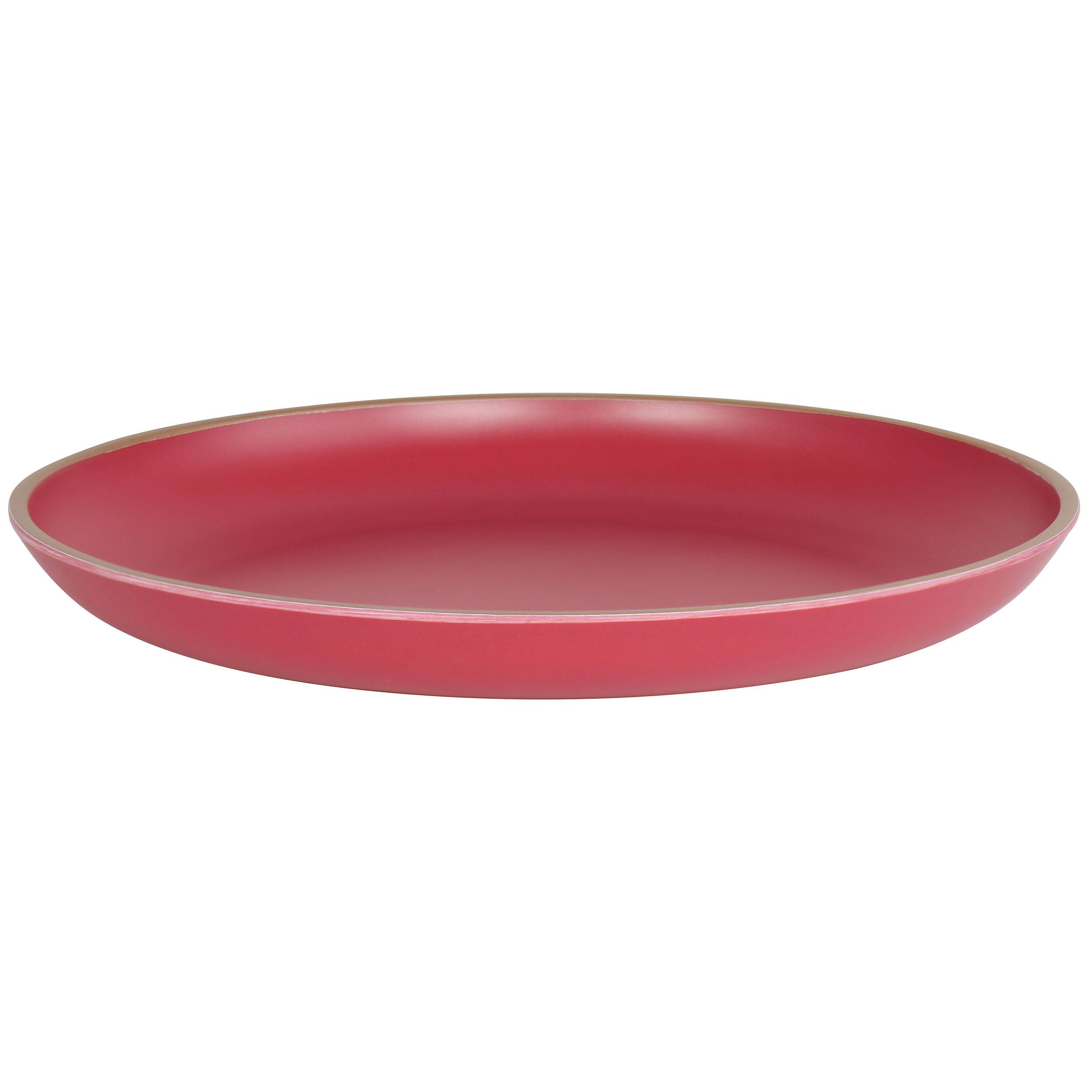 Alt View 4. Gibson - Gibson Home Rockabye 4 Piece Melamine Dinner Plate Set in Dark Pink - Pink.