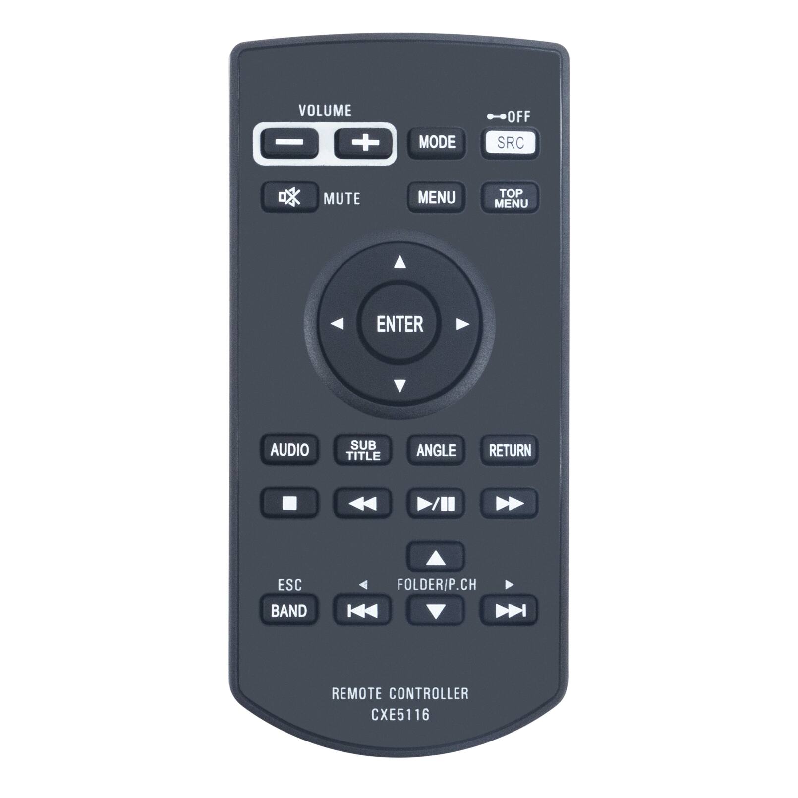 VOLUME + - MUTE MENU TOP MENU ENTER AUDIO SUB TITLE ANGLE RETURN ESC BAND FOLDER/P.CH REMOTE CONTROLLER CXE5116