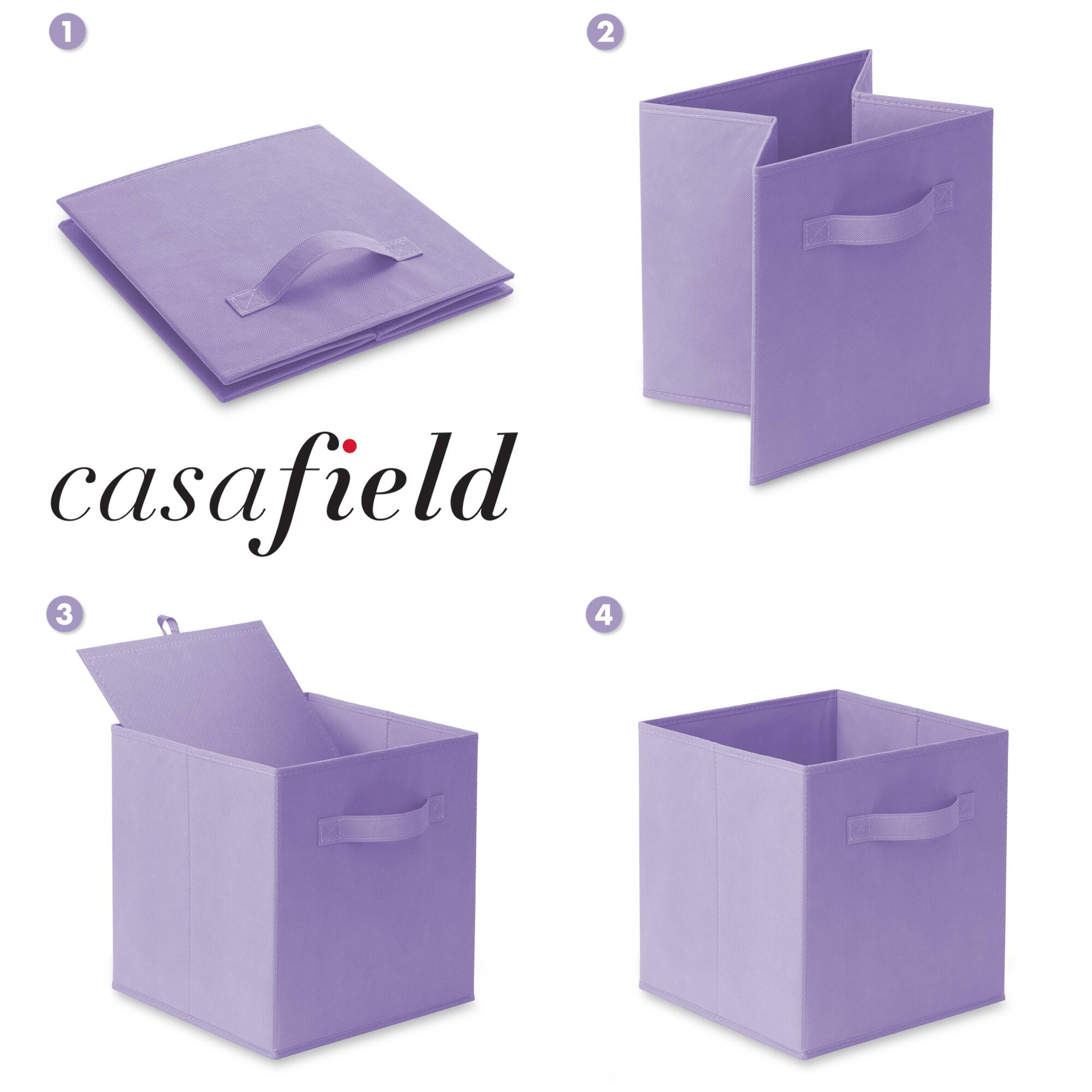 Alt View 5. Casafield - (Set of 12) Collapsible Fabric Cubes - Storage Bins - Lavender.