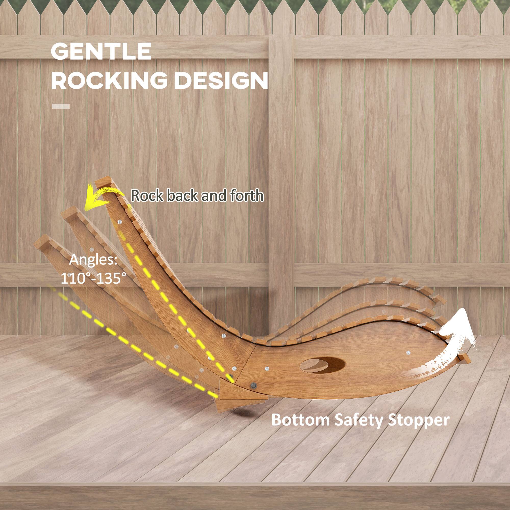 GENTLE ROCKING DESIGN
Rock back and forth
Angles: 110-135
Bottom Safety Stopper