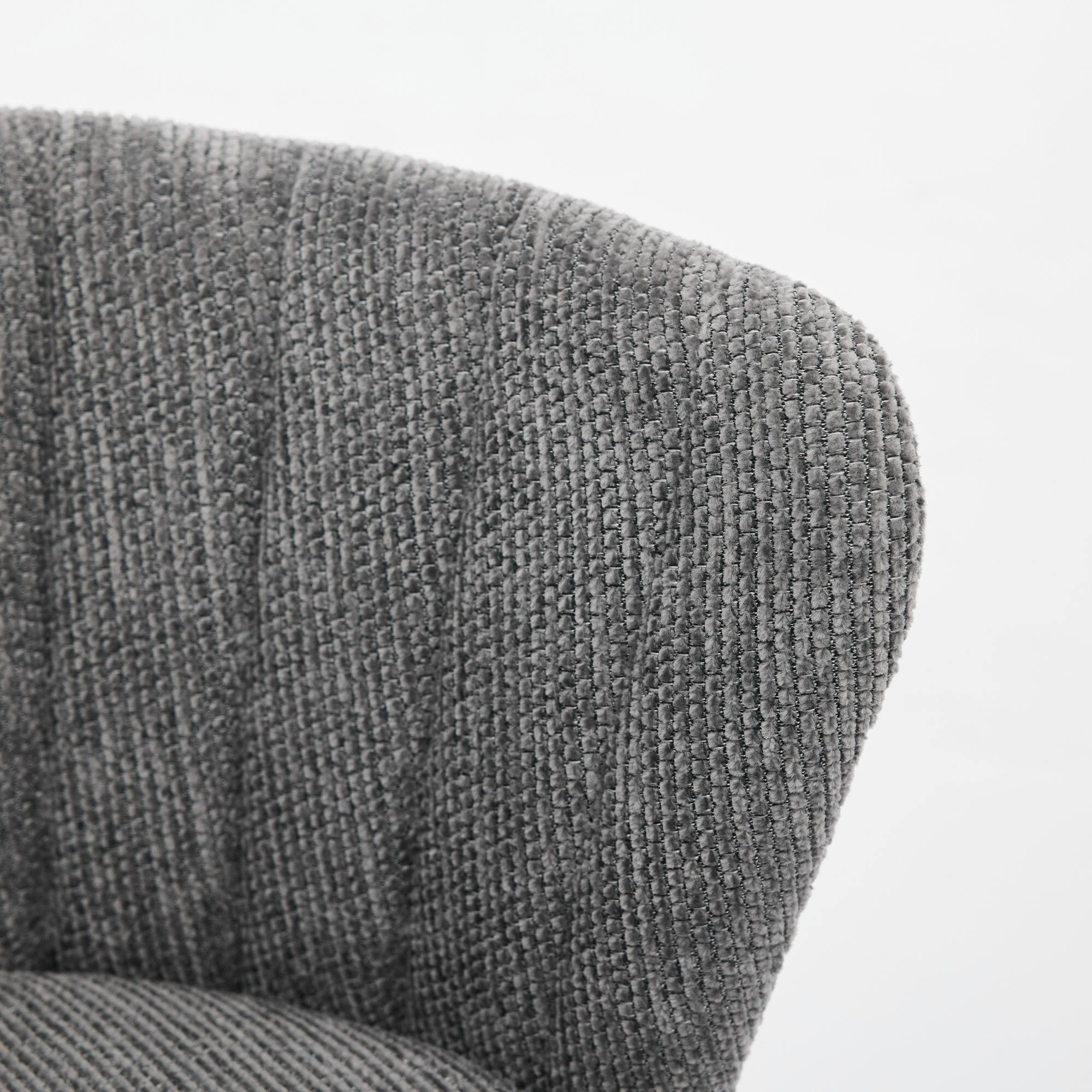 Back. GOODSILO - Modern Swivel Counter Height Bar Stools Set of 2 with Upholstered Backs and Metal Legs - Gray.