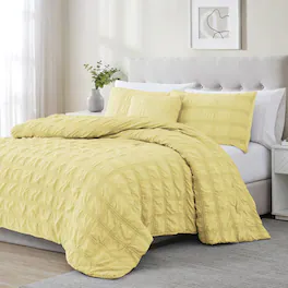 RT Designers Collection - Ramallah Eliza Seersucker Comforter Set - 4-Piece - King 86x102" - Yellow