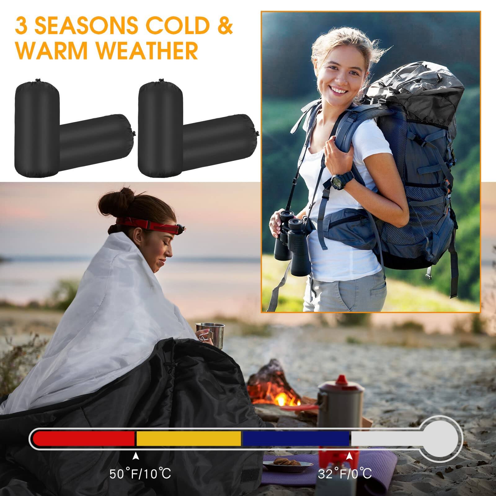 3 SEASONS COLD & WARM WEATHER

50°F/10°C

32°F/0°C