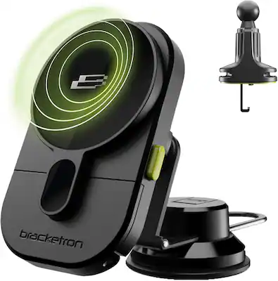 Front. Bracketron - PwrUp MagAlign Dash, Display & Vent Mnt - Black.