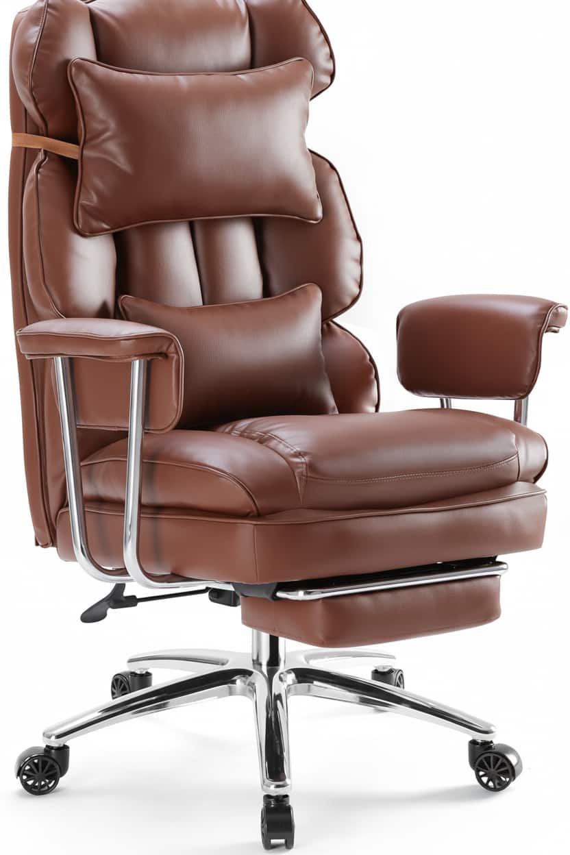 AOITUN - Executive Home Office Desk Chair Ergonomic Comfort for Daily Use - Brown