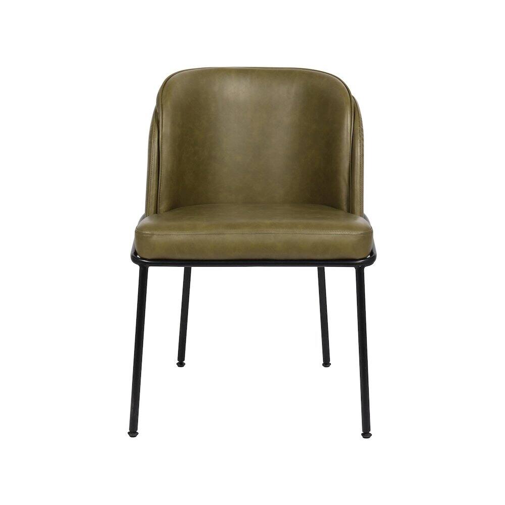 Alt View 2. Meridian Furniture - Jagger Olive Vegan Leather Dining Chair, Set of 2 - Green.