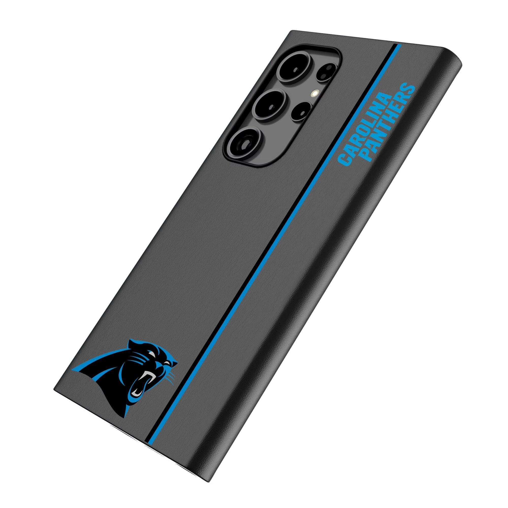 Alt View 1. Keyscaper - Carolina Panthers Galaxy Magnetic Bump Case - S24 - Black.