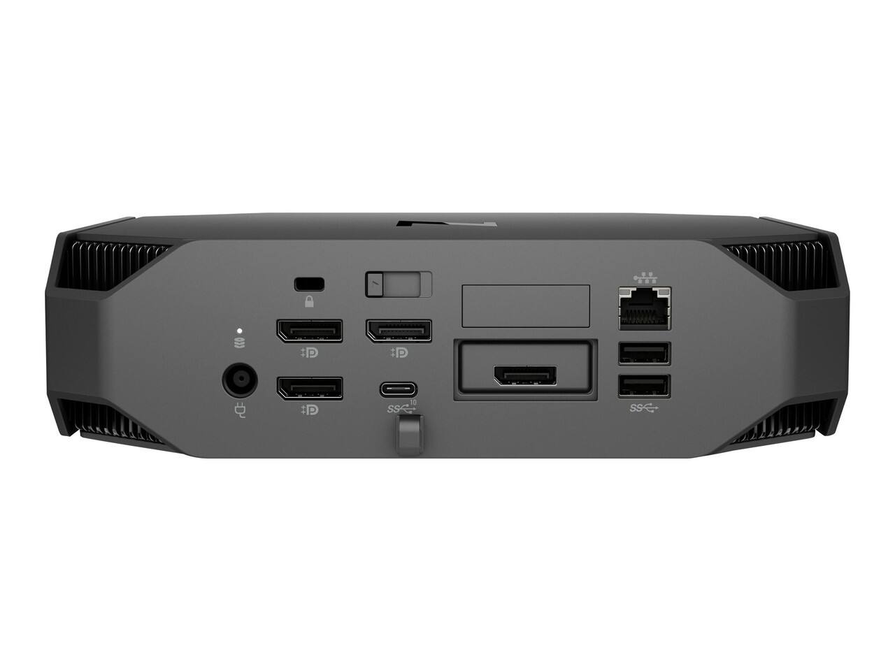 Back. HP - Z2 Mini G4 Office Workstation Desktop Micro PC | Intel i5-8th |16GB Ram | 256GB NVMe SSD | Wireless K&M | Wi-Fi | Win 11 - Black.