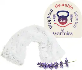 Warmies - Microwavable Neck & Shoulder Wrap, Neck Heating Pad, Gray, 2 lb - White Grey