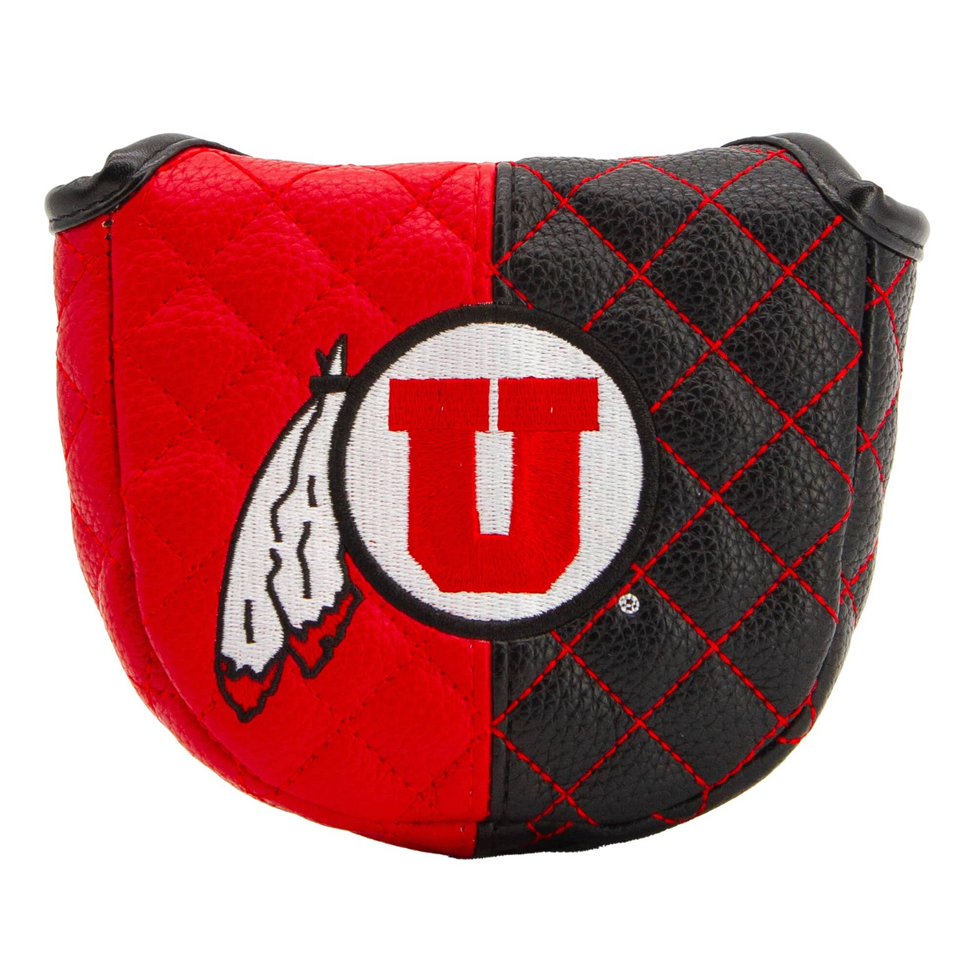 Front. Team Golf - Utah Utes Quilted Mallet Putter Cover - Multicolor.