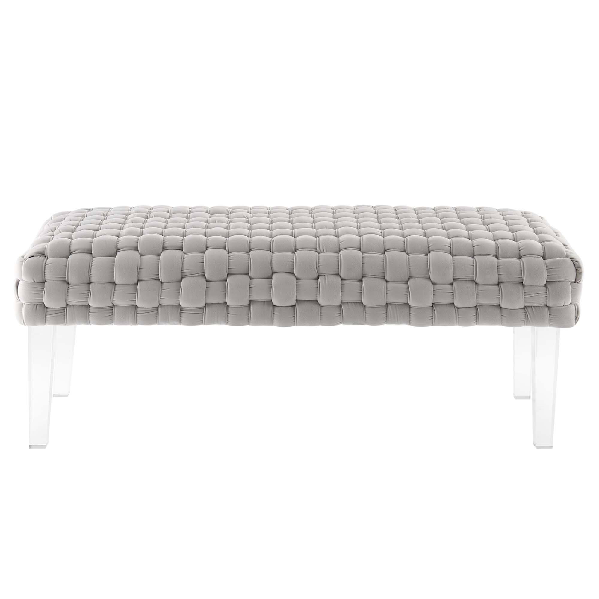 Alt View 2. Modway - Prologue Woven Performance Velvet Ottoman by Modway - EEI-5037-LGR.