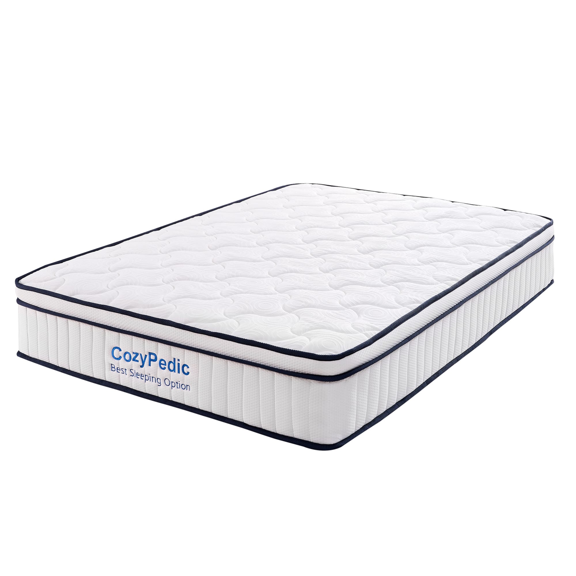 GOODSILO - Queen Size Medium Firm Mattress with Memory Foam and Pocket Springs for Back Pain Relief and Cooling Comfort - White