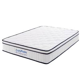GOODSILO - Queen Size Medium Firm Mattress with Memory Foam and Pocket Springs for Back Pain Relief and Cooling Comfort - White