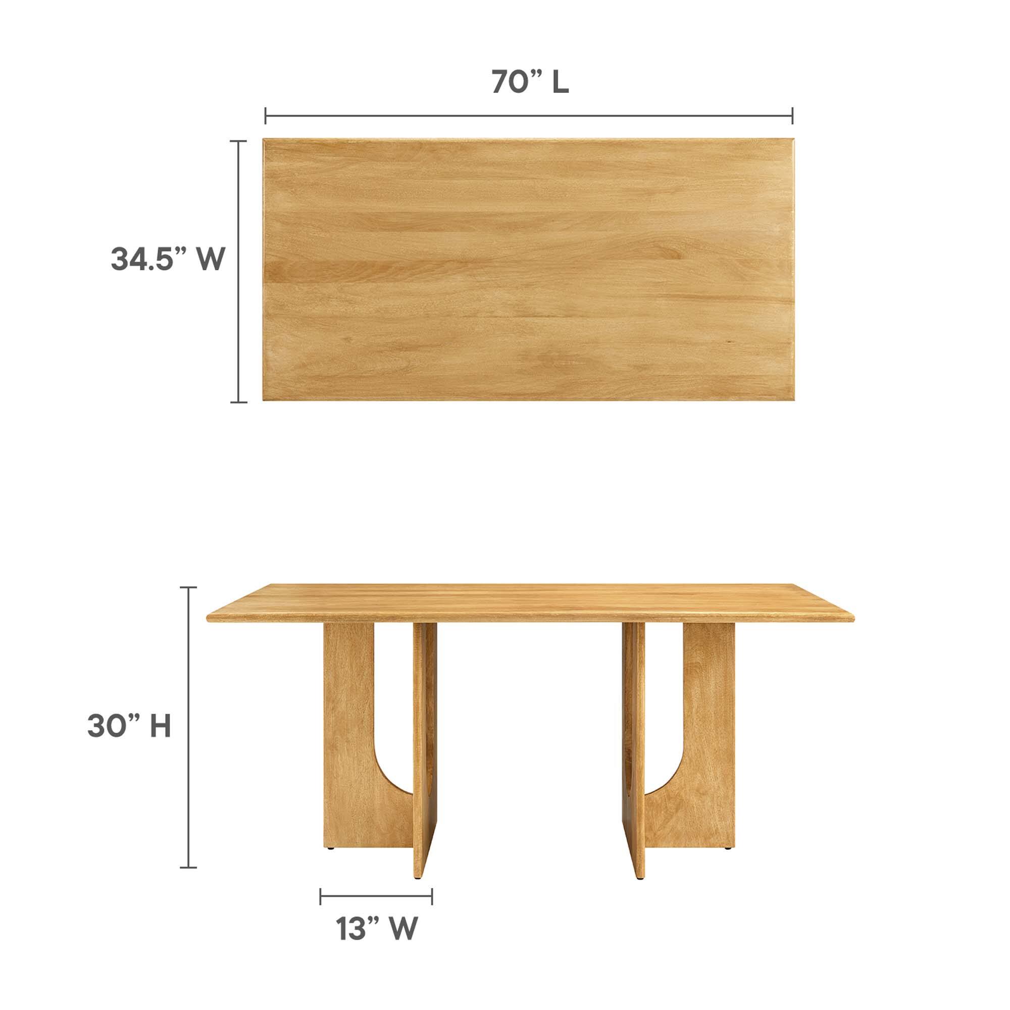 70" L  
34.5" W  
30" H  
13" W