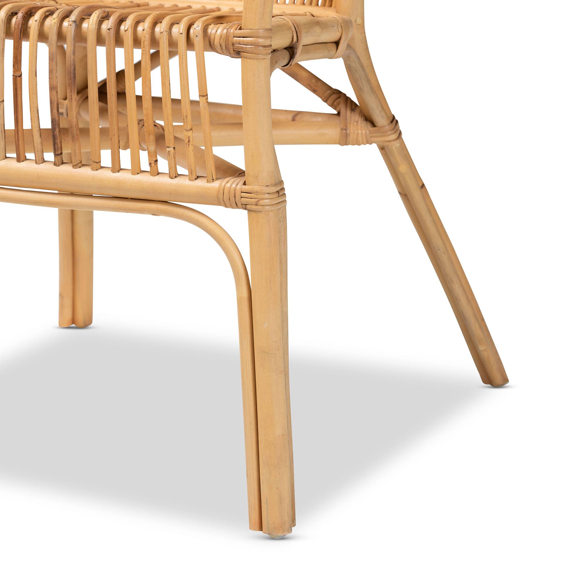 Alt View 2. bali & pari - Murai Modern Bohemian Rattan Dining Chair - Natural Brown.