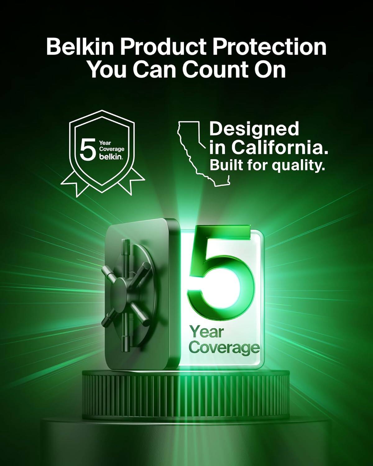 Belkin Product Protection You Can Count On  
Year 5 Coverage  
Designed in California.  
Built for quality.  
5 Year Coverage