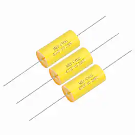 Unique Bargains - 3pcs 4.7uf Frequency Divider Capacitor, 250V Axial Audio Speaker Crossover MKP Film Capacitor - Yellow