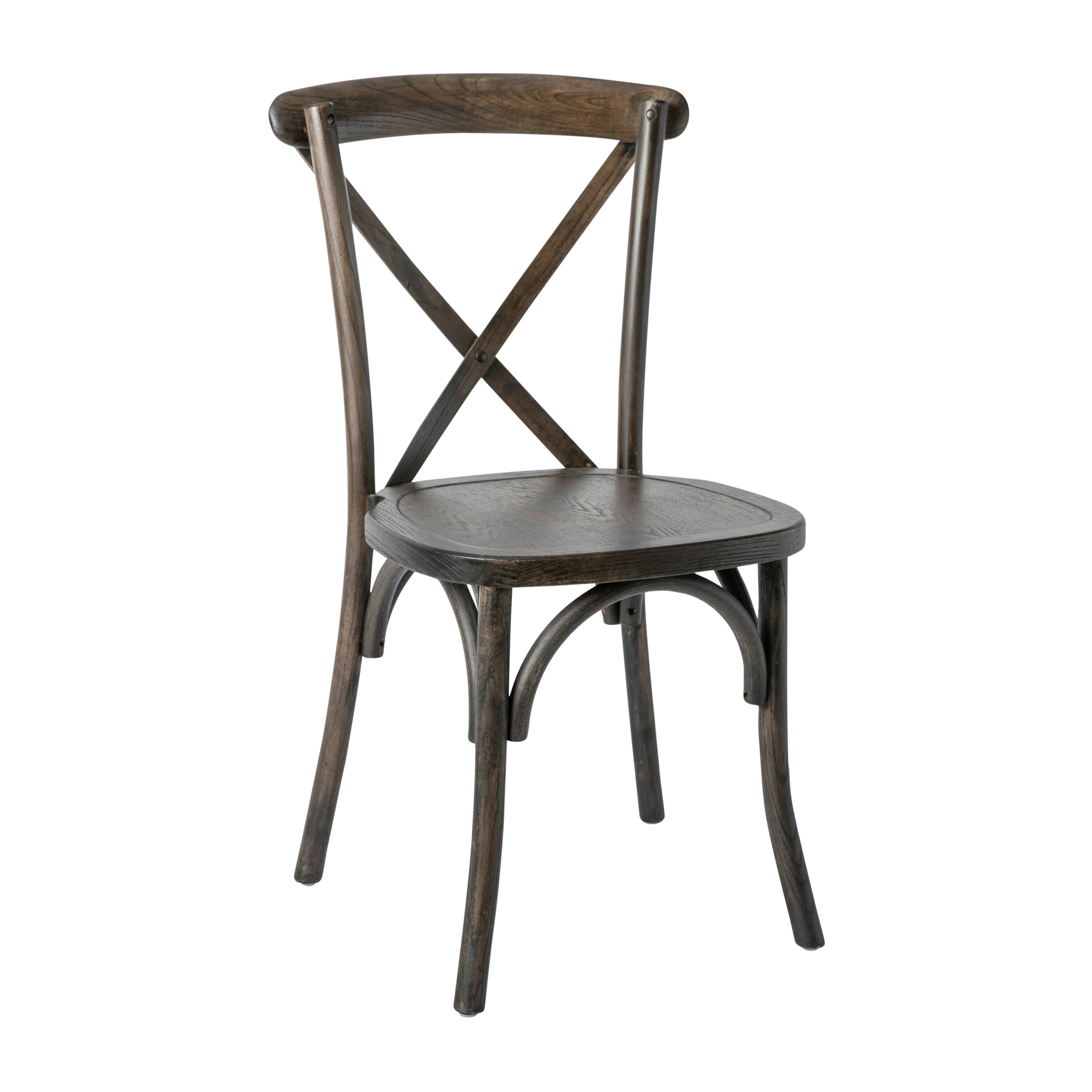 Alt View 1. Emma + Oliver - Stackable Wood Cross Back Dining Chair - Early American.