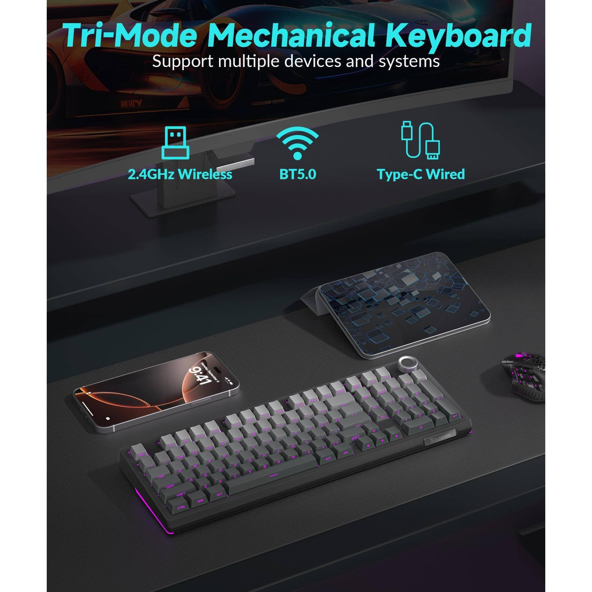 Stamp n Camp Ki99 Pro 96% Wireless Mechanical Rgb Gaming Hot