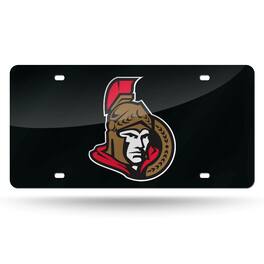 Rico Industries - Ottawa Senators NHL Logo Mirror Look LASER License Plate - Multi