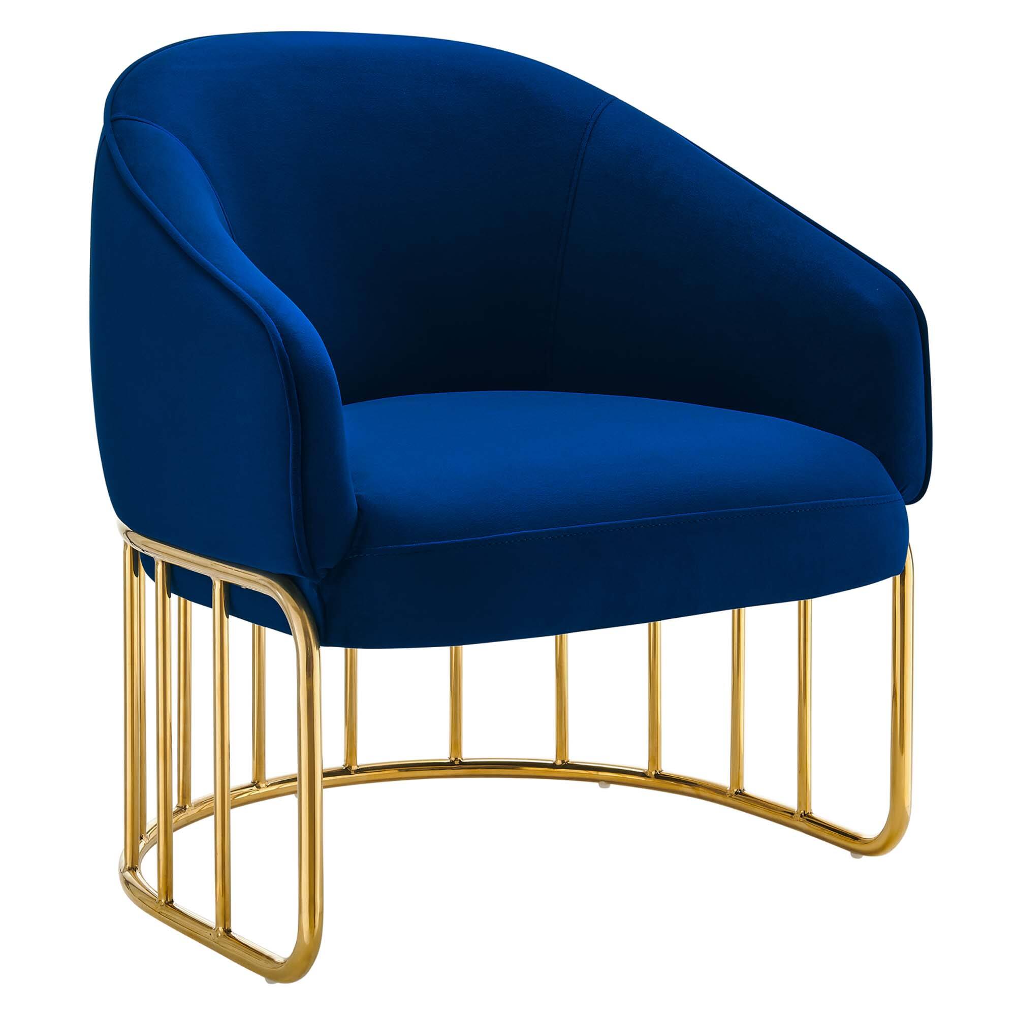 Angle. Modway - Legacy Performance Velvet Armchair by Modway - Navy.