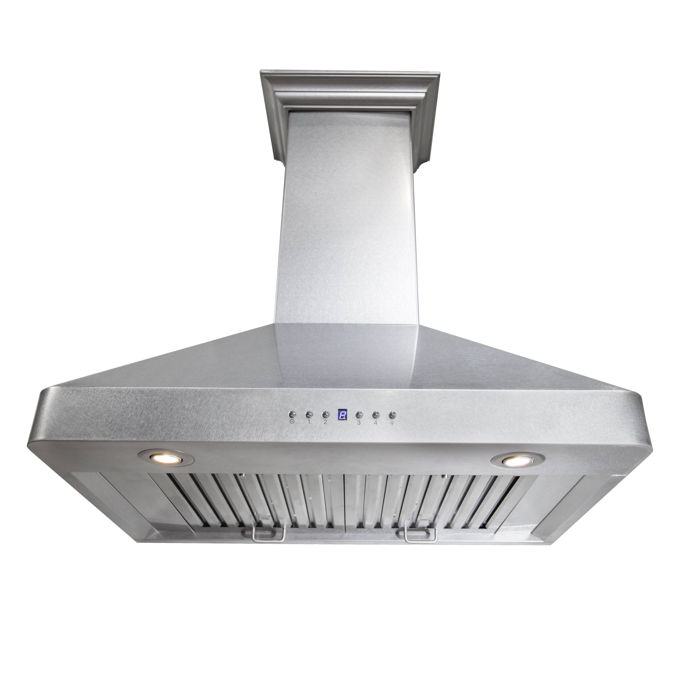Back. ZLINE - ZLINE 30 in. Ducted Wall Mount Range Hood in Satin Stainless Steel (8KF2S-30) - Satin Stainless Steel.