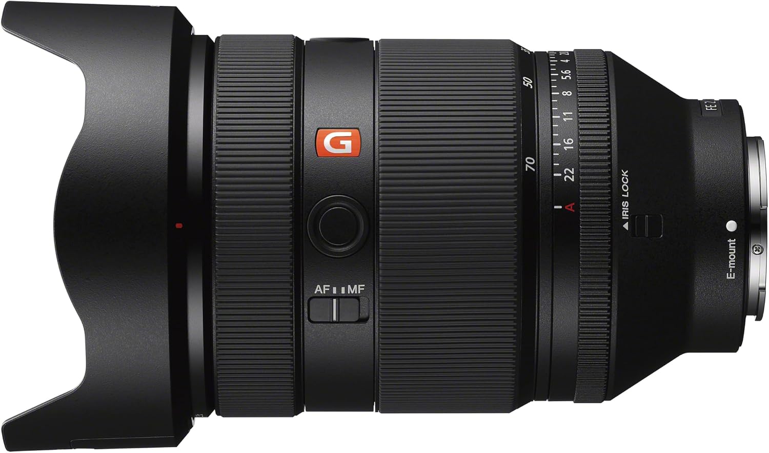 20
4
G AF II I MF
50 70
5.6 8 11 16 22 A
LOCK IRIS
FE 2
E-mount
X