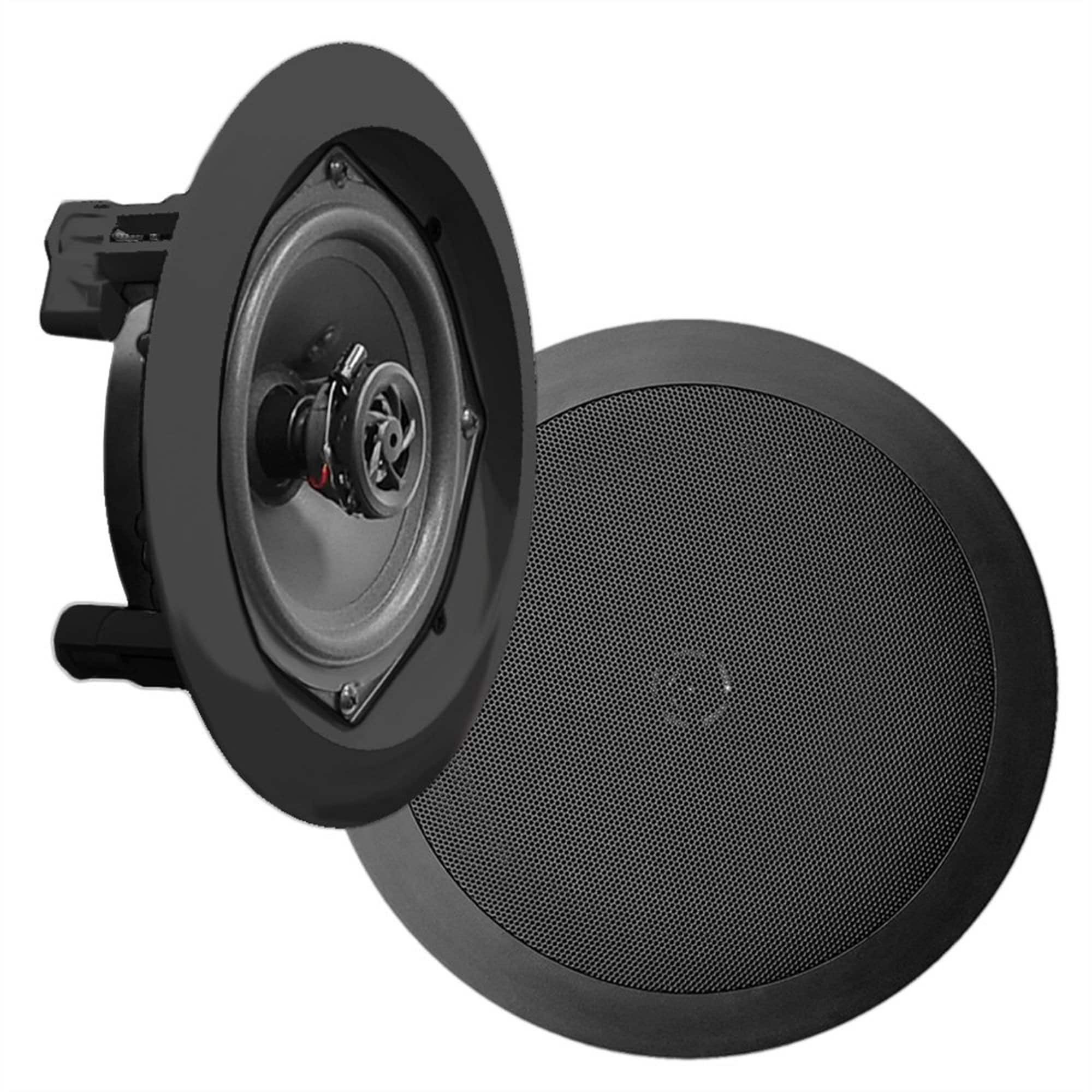 Sterilite - Pyle In Wall and In Ceiling Dual 6.5 inch Speaker System with Flush Mount - Black