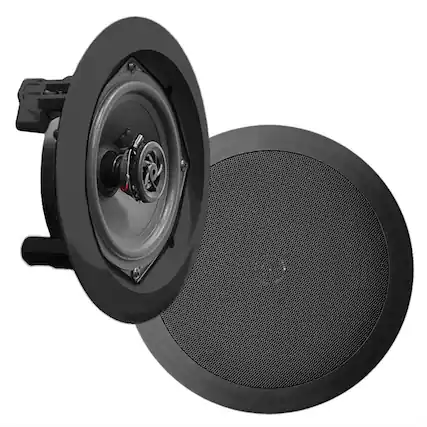 Front. Sterilite - Pyle In Wall and In Ceiling Dual 6.5 inch Speaker System with Flush Mount, Black - Black.