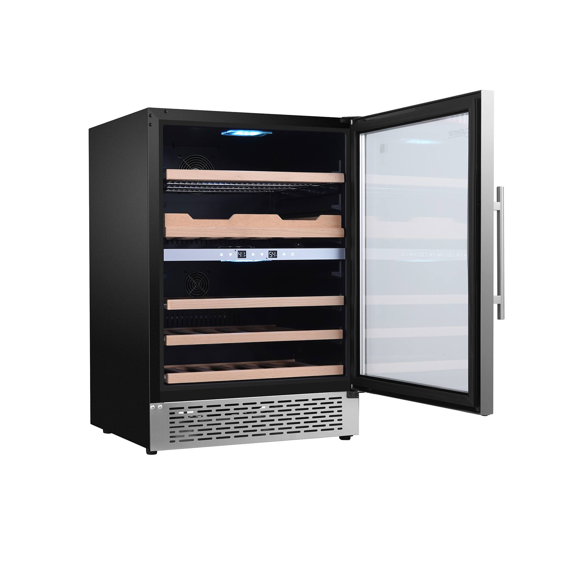 Alt View 9. Equator - Equator 24 inch Luxury Hybrid Dual Temp Zone Gourmet Center 43 Bottle Refrigerator 45 Can Fine Food Wine Cooler LED 110V - Stainless Steel.