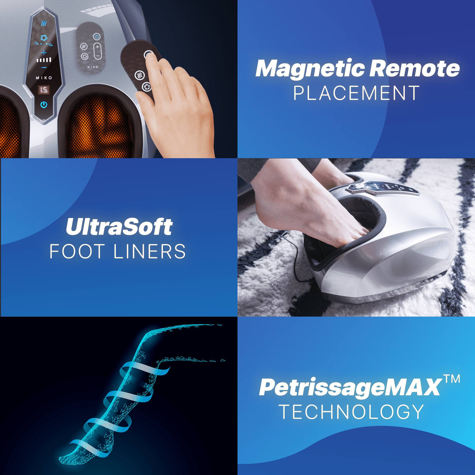 WY D - . ... MIKO B 15 1 Magnetic Remote PLACEMENT
UltraSoft FOOT LINERS
TM PetrissageMAX TECHNOLOGY