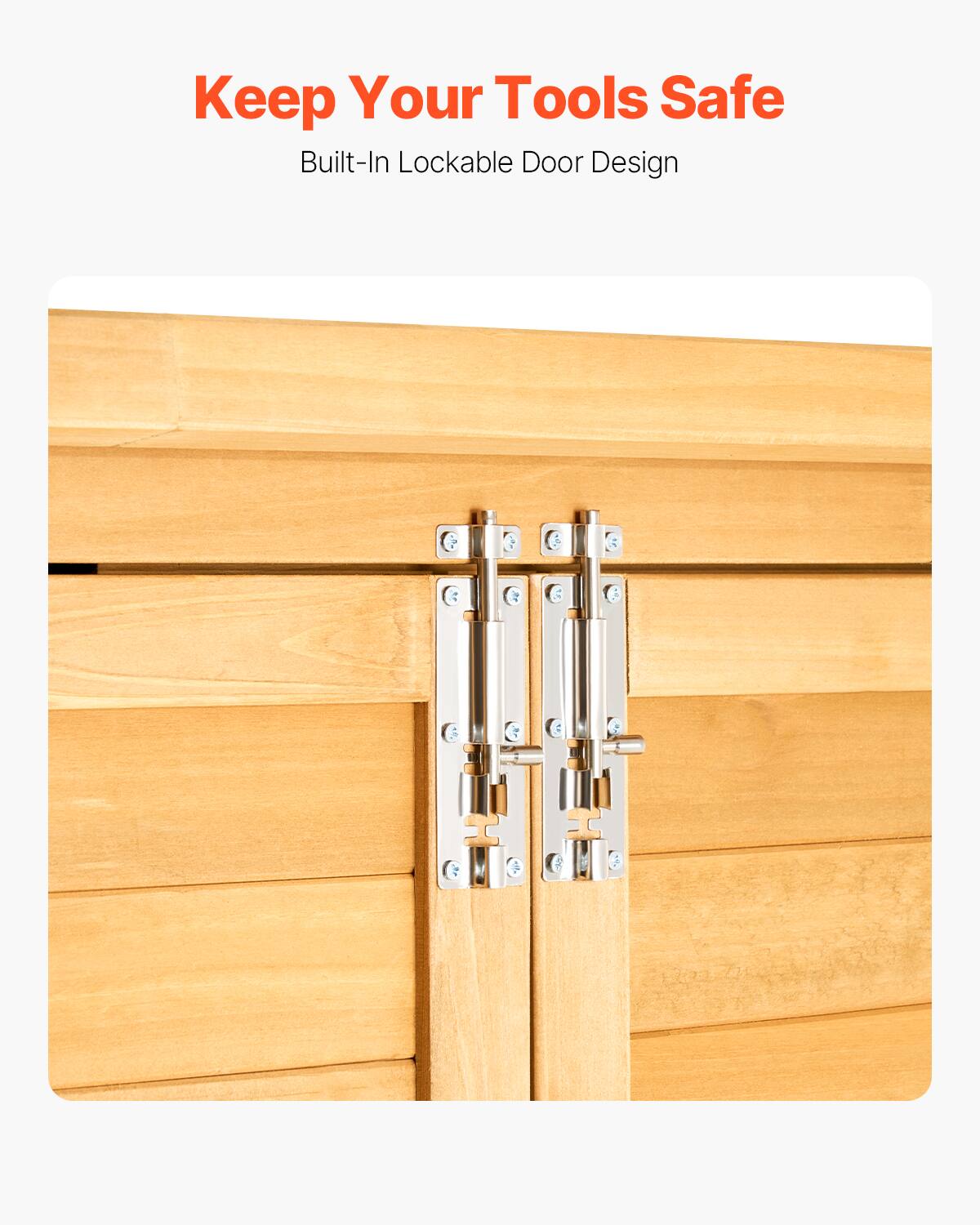 Keep Your Tools Safe  
Built-In Lockable Door Design