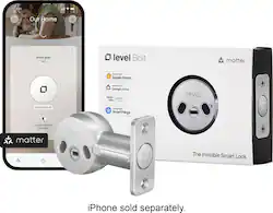 Level - Bolt (Matter) – Make Your Lock Smart, Keep Your Keys, Matter-Over-Thread, Works with Apple, Alexa, Google, SmartThings - Satin Nickel - Front_Zoom