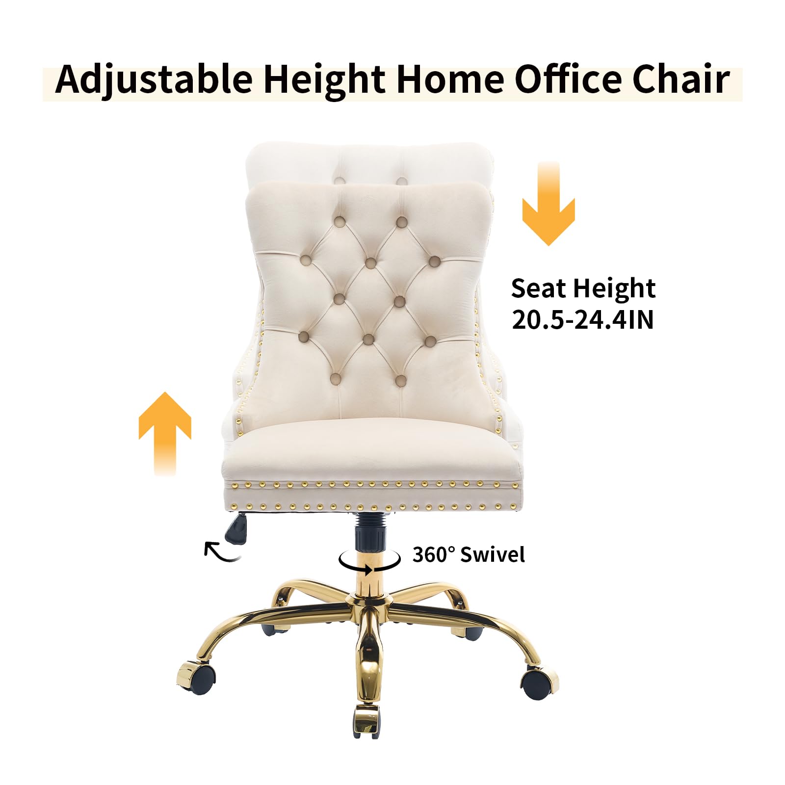 Adjustable Height Home Office Chair

Seat Height: 20.5-24.4IN

360° Swivel