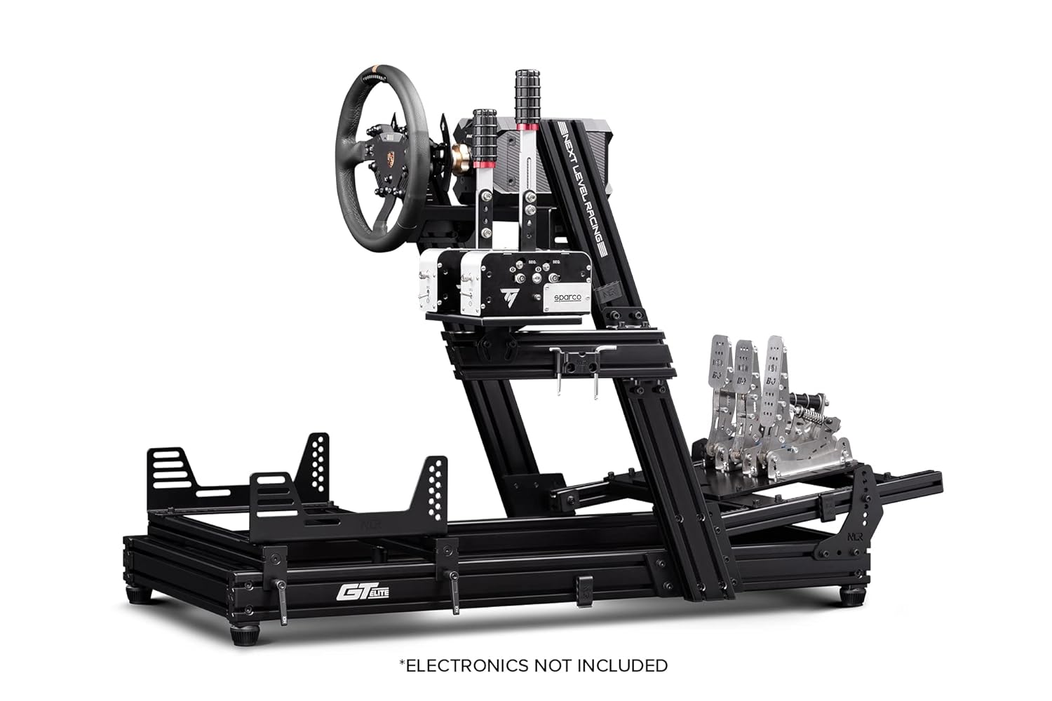 The text on the image is:

"NEXT LEVEL RACING
spartco
GTC LITE
*ELECTRONICS NOT INCLUDED"