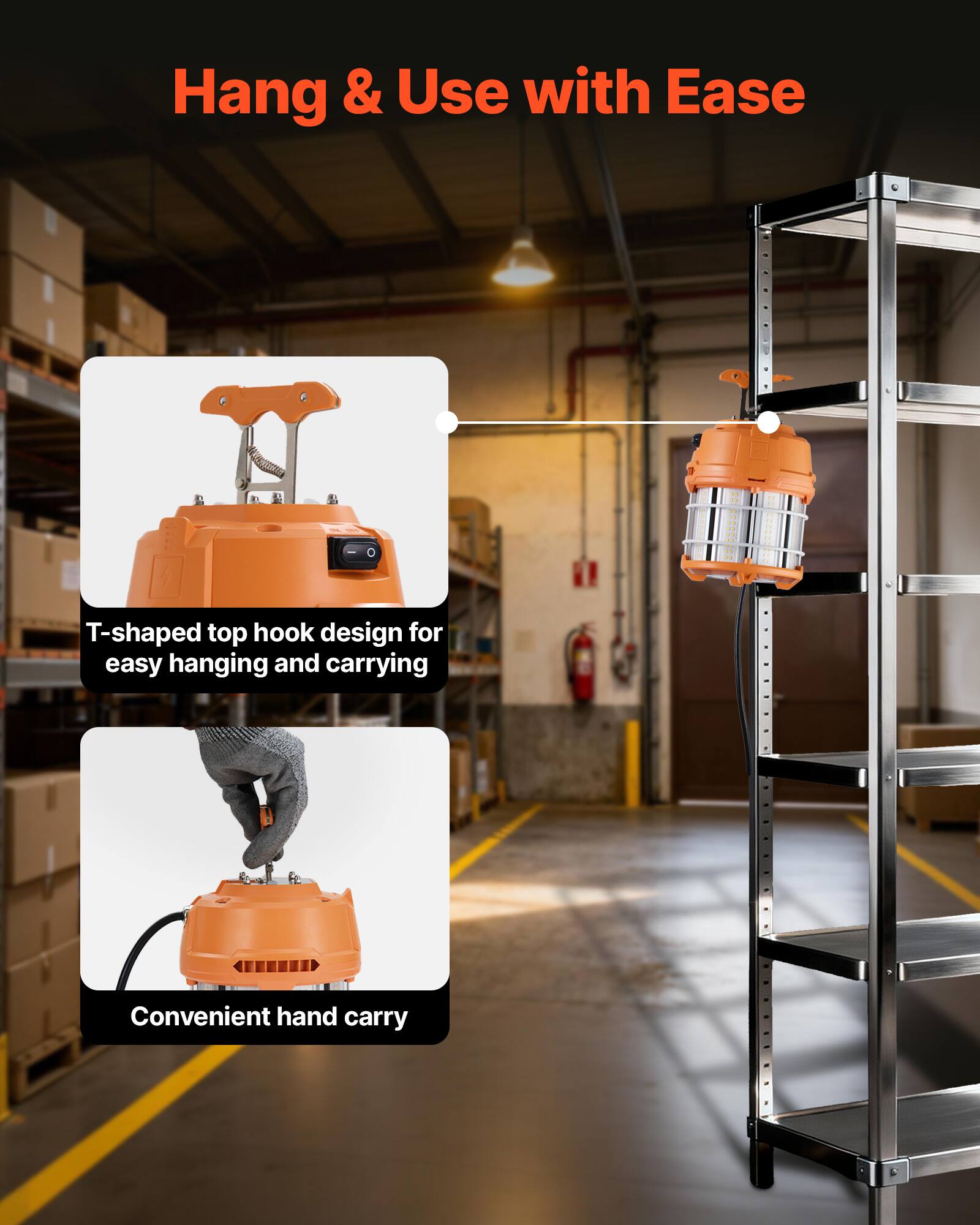 Hang & Use with Ease

T-shaped top hook design for easy hanging and carrying

Convenient hand carry