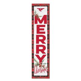 Jardine - Wisconsin-River Falls Falcons 12'' x 48'' Outdoor Merry Christmas Leaner - White
