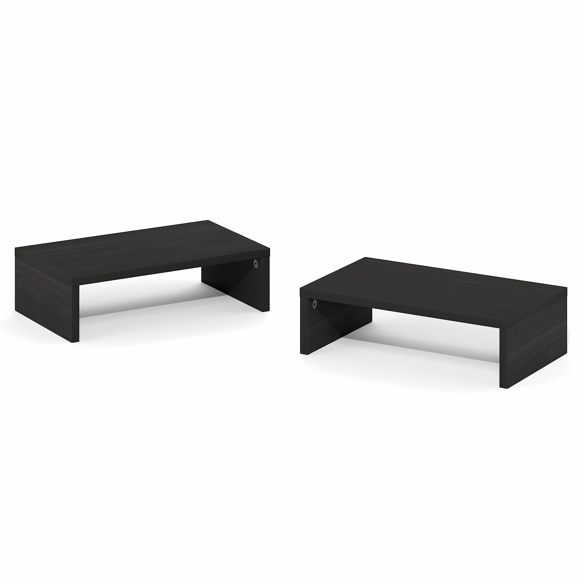 Alt View 7. Furinno - CLASSIC Set of 2 Monitor Stand Riser, Dual Monitor Riser, Stackable Separable Laptop Stand for Desk, for Office Supplier - Espresso.
