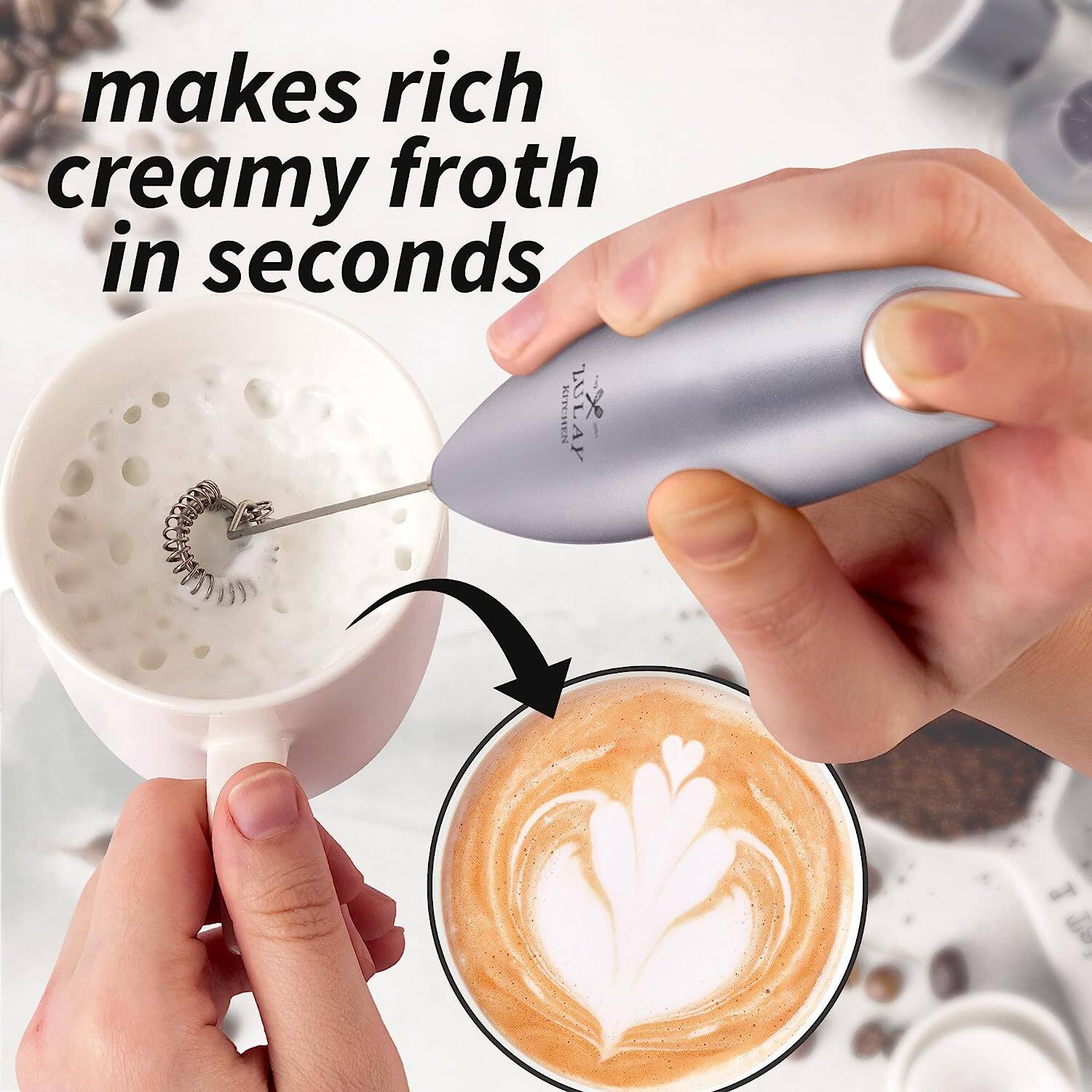 makes rich creamy froth in seconds