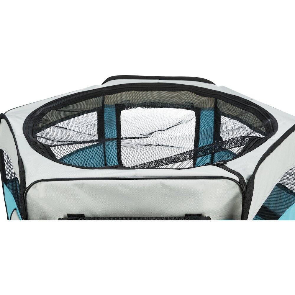 Alt View 2. TRIXIE - Soft-Sided Nylon Mobile Playpen - Turquoise.