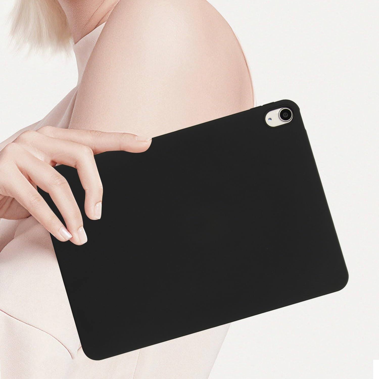 Left. Dteck - Case For iPad Air 11'' (M4)2026/(M3)2025/ (M2)2024 Slim Lightweight Soft TPU Skin-Friendly Anti-Scratch Protective Cover - Black.