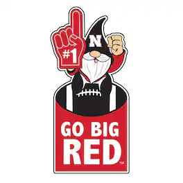Evergreen Enterprises - Nebraska Huskers 30" Metal Gnome 3-in-1 Outdoor Yard Sign - Multicolor