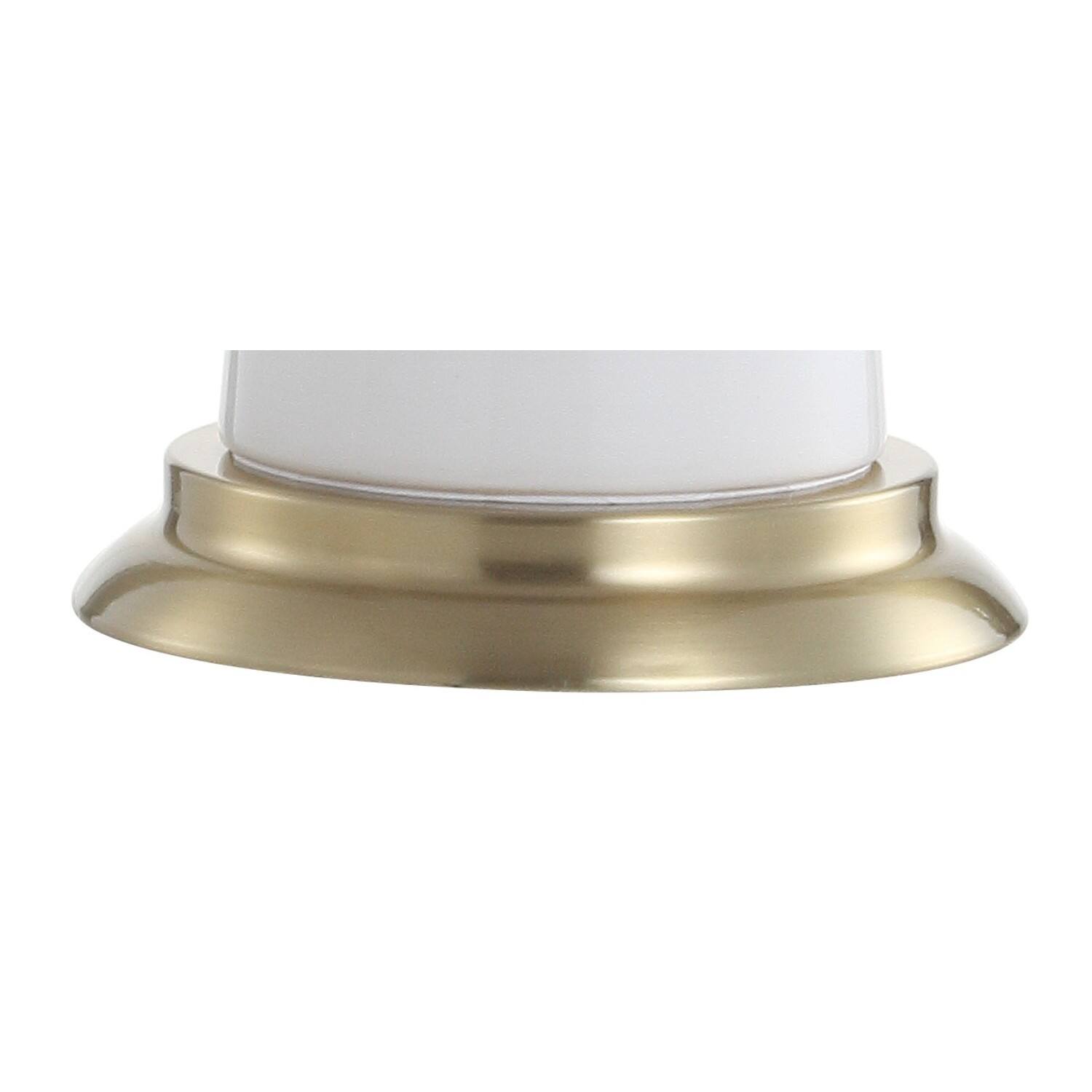 Alt View 4. Jonathan Y - Hartley 29" Ceramic Column LED Table Lamp, White - White/brass gold.