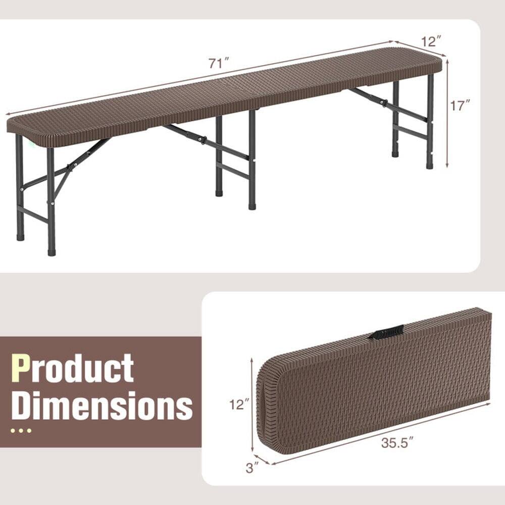 Product Dimensions

- Length: 71"
- Width: 12"
- Height: 17"
- Folded Length: 35.5"
- Folded Width: 12"
- Folded Height: 3"