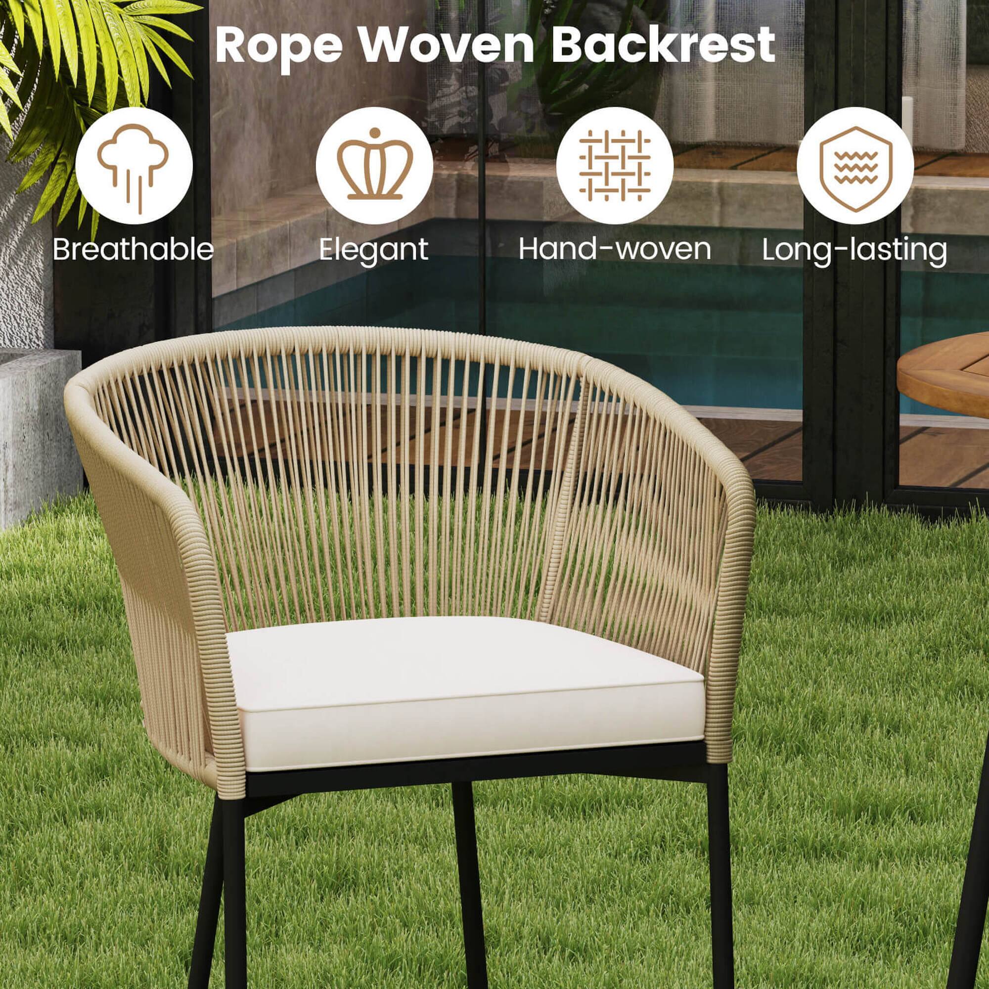 Rope Woven Backrest, Breathable, Elegant, Hand-woven, Long-lasting