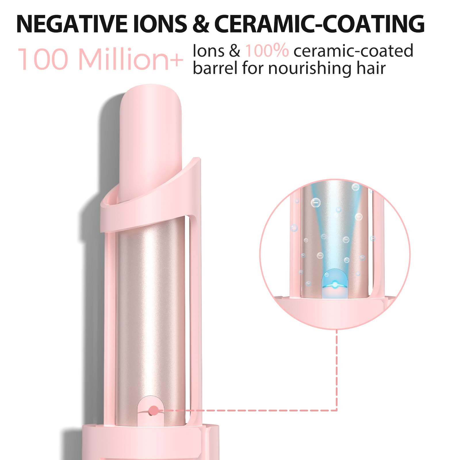 NEGATIVE IONS & CERAMIC-COATING

100 Million+ ions & 100% ceramic-coated barrel for nourishing hair