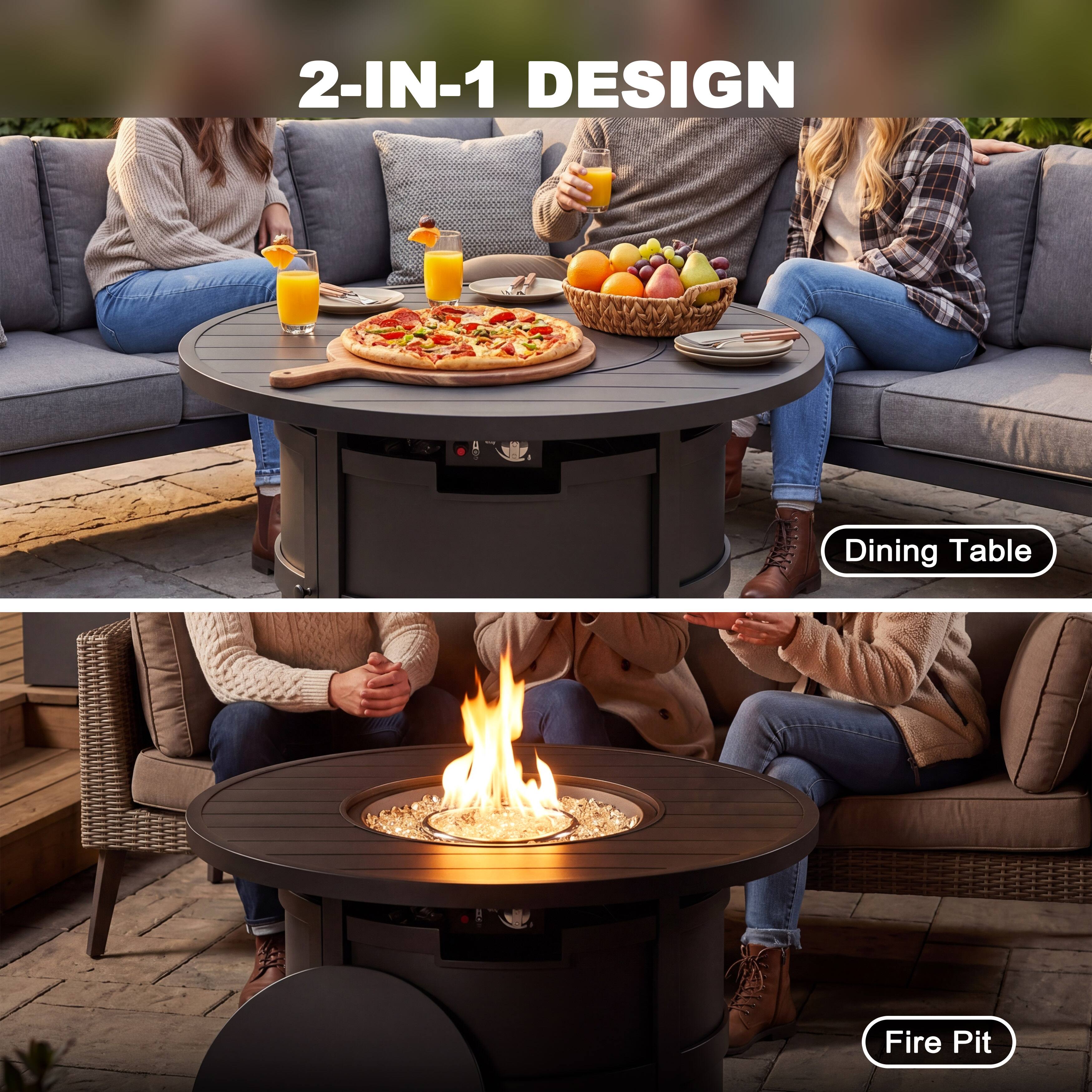 2-IN-1 DESIGN

Dining Table

Fire Pit