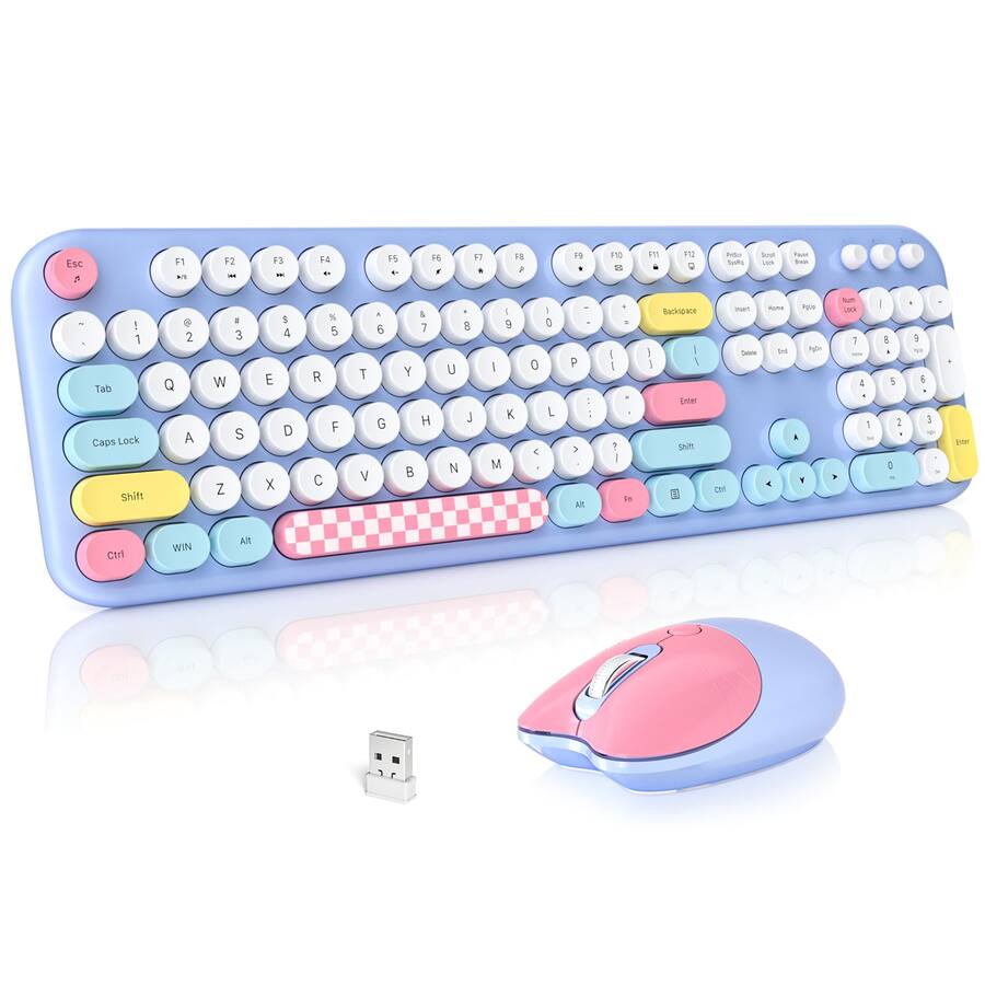 Downg Num METALTON And Mouse Combo Cute 2 4ghz Retro Typewriter Set For Pc ...