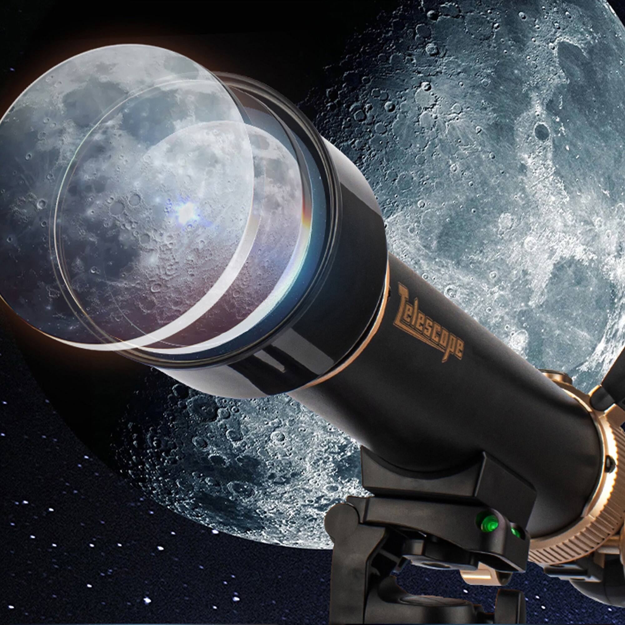 Alt View 1. Universalfun - Universalfun 70mm HD Refractor Telescope for Kids & Beginners with Erect Image Diagonal & Tripod, Ages 8+, Black - Black.